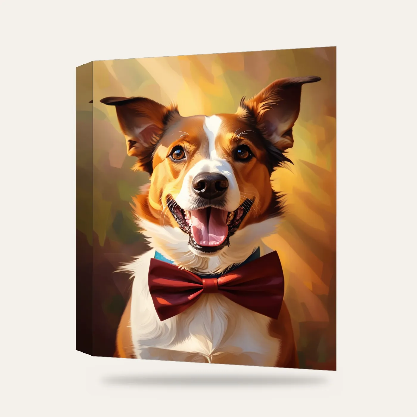 Mutlu Köpek Kanvas Tablo — 3 boyutlu görünüm