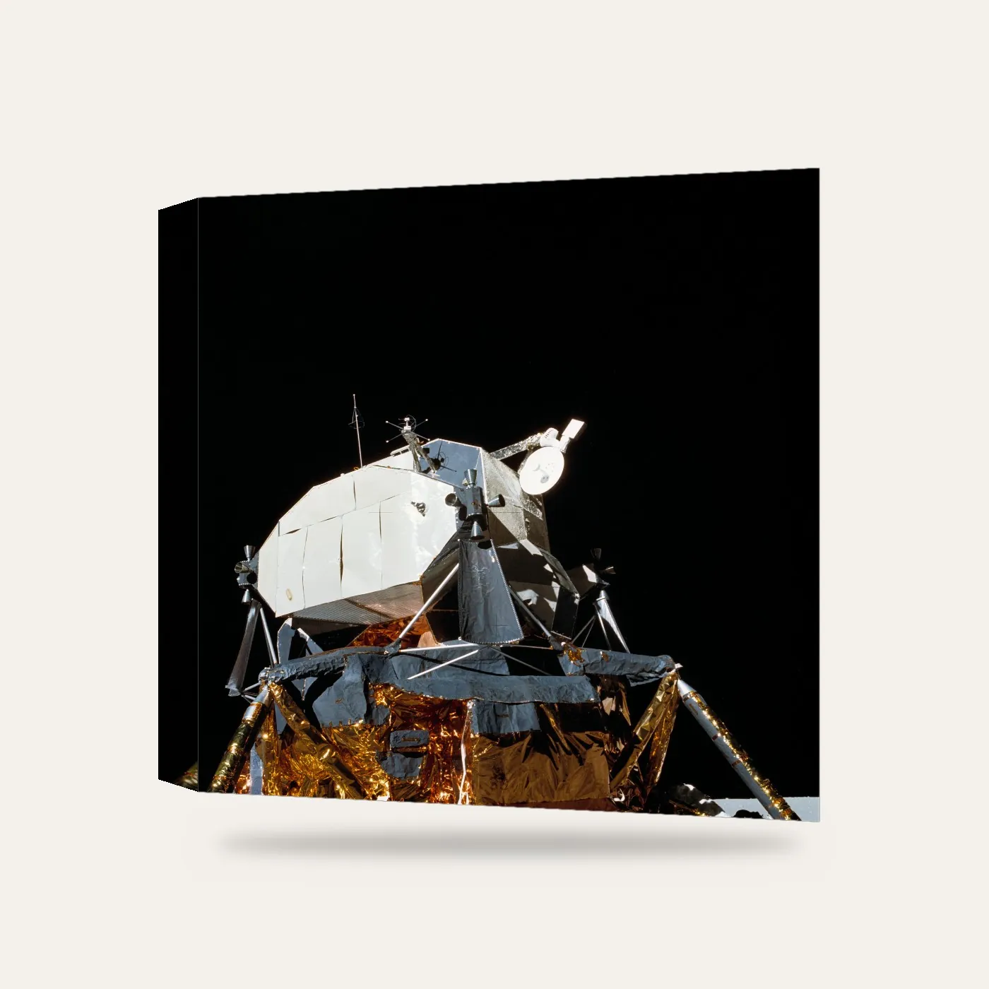 NASA Apollo 16 Ay Yüzeyinde Ay Modülü Kanvas Tablo — 3 boyutlu görünüm