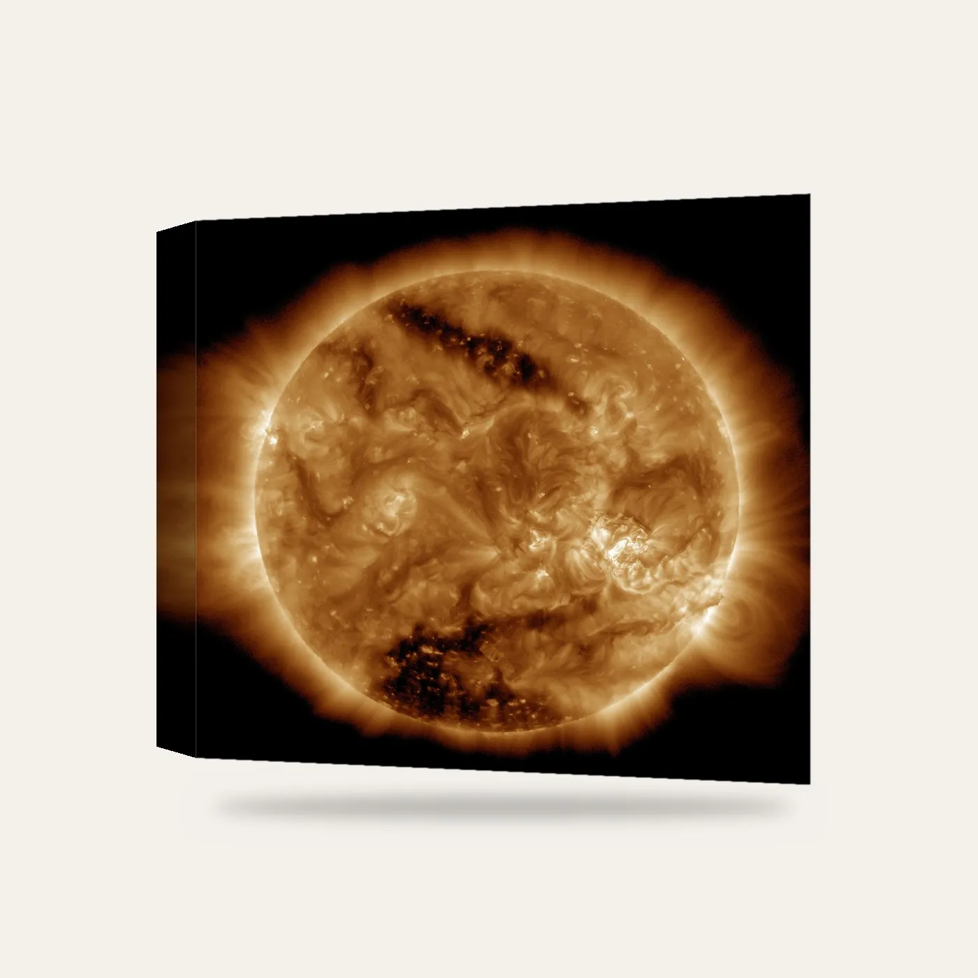NASA SDO Güneş'in Altın Yüzeyi Kanvas Tablo — 3 boyutlu görünüm