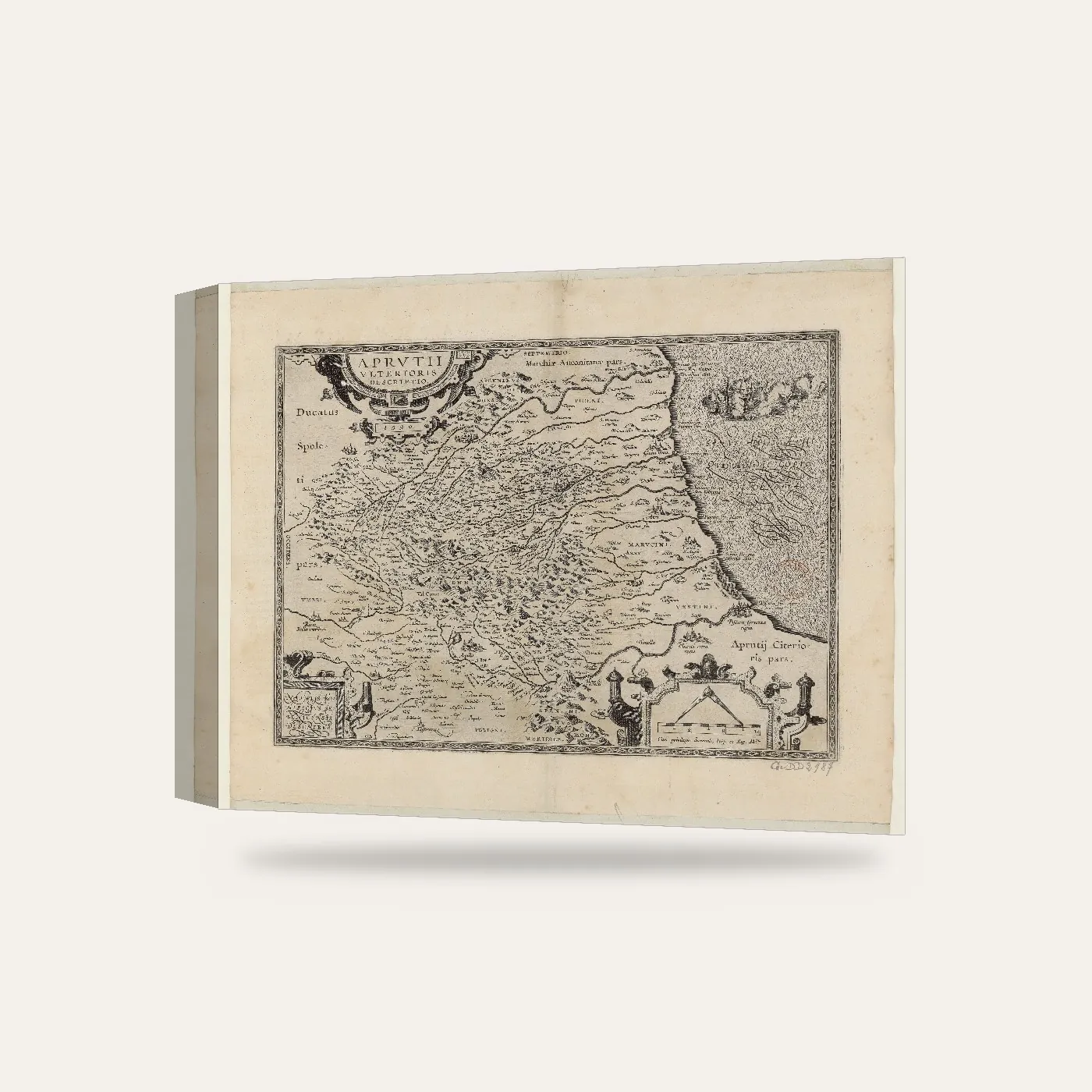 Natale Bonifacio Abruzzo Haritası 1590 Kanvas Tablo — 3 boyutlu görünüm
