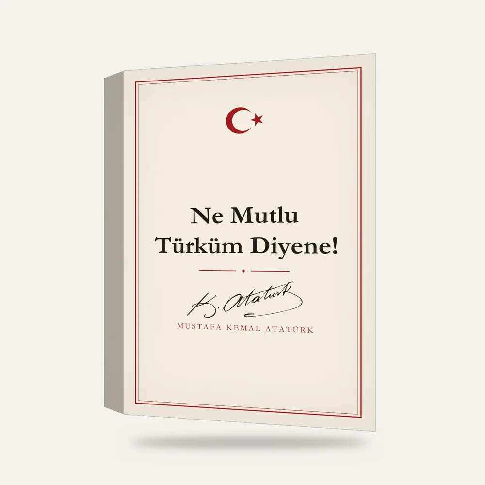 Ne Mutlu Türküm Diyene Atatürk Sözü Kanvas Tablo — 3 boyutlu görünüm