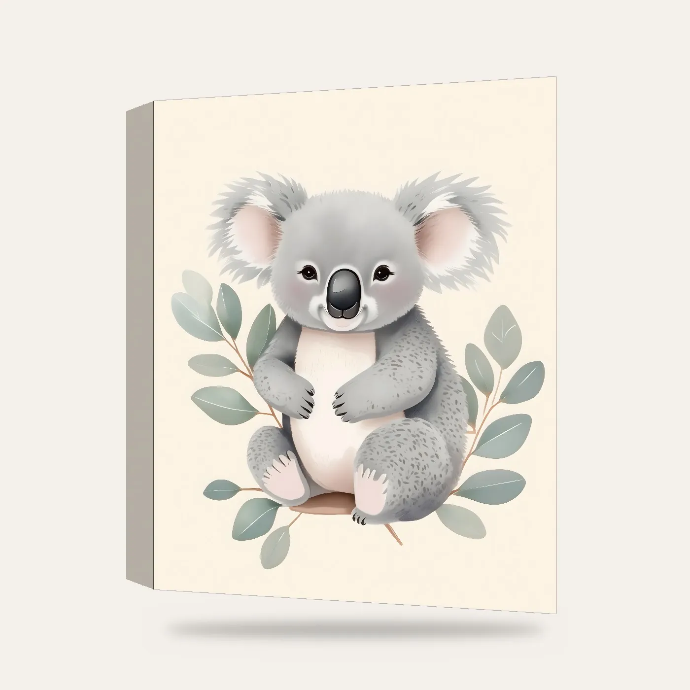 Okaliptüs Dalında Koala Çocuk Odası Kanvas Tablo — 3 boyutlu görünüm
