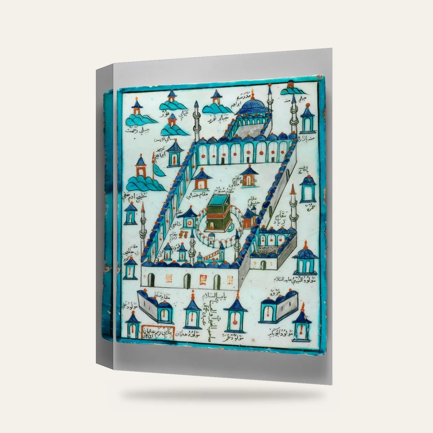 Osman bin Mehmed Kâbe Tasvirli Çini Kanvas Tablo — 3 boyutlu görünüm