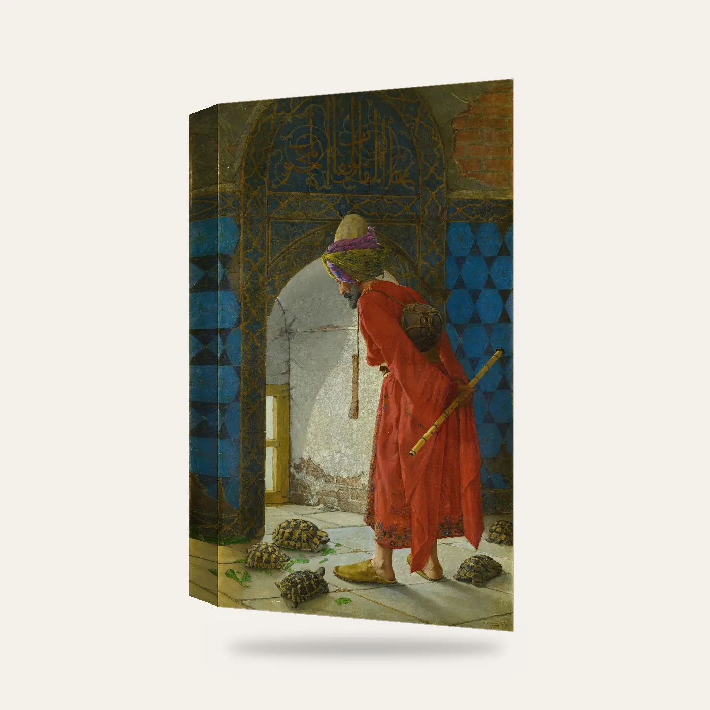 Osman Hamdi Bey Kaplumbağa Terbiyecisi Kanvas Tablo — 3 boyutlu görünüm