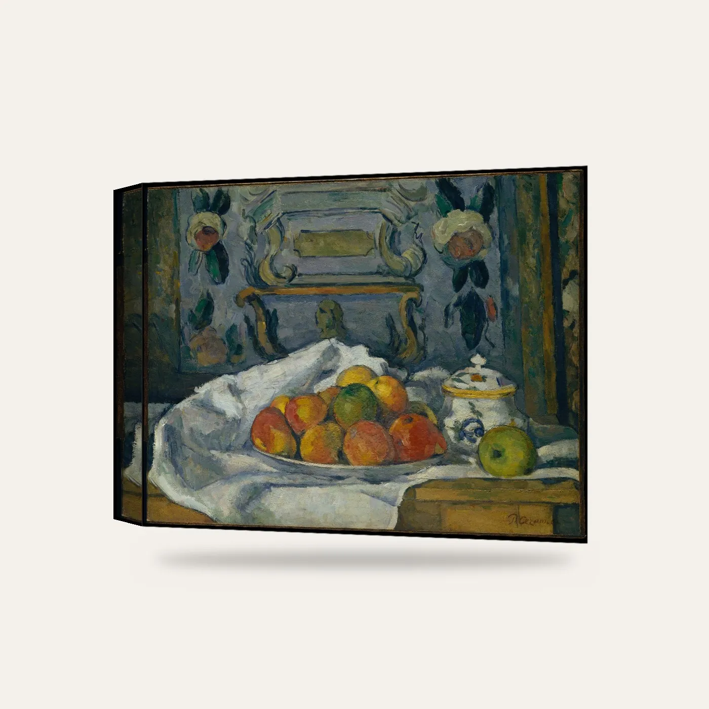 Paul Cézanne Elma Tabağı Kanvas Tablo — 3 boyutlu görünüm