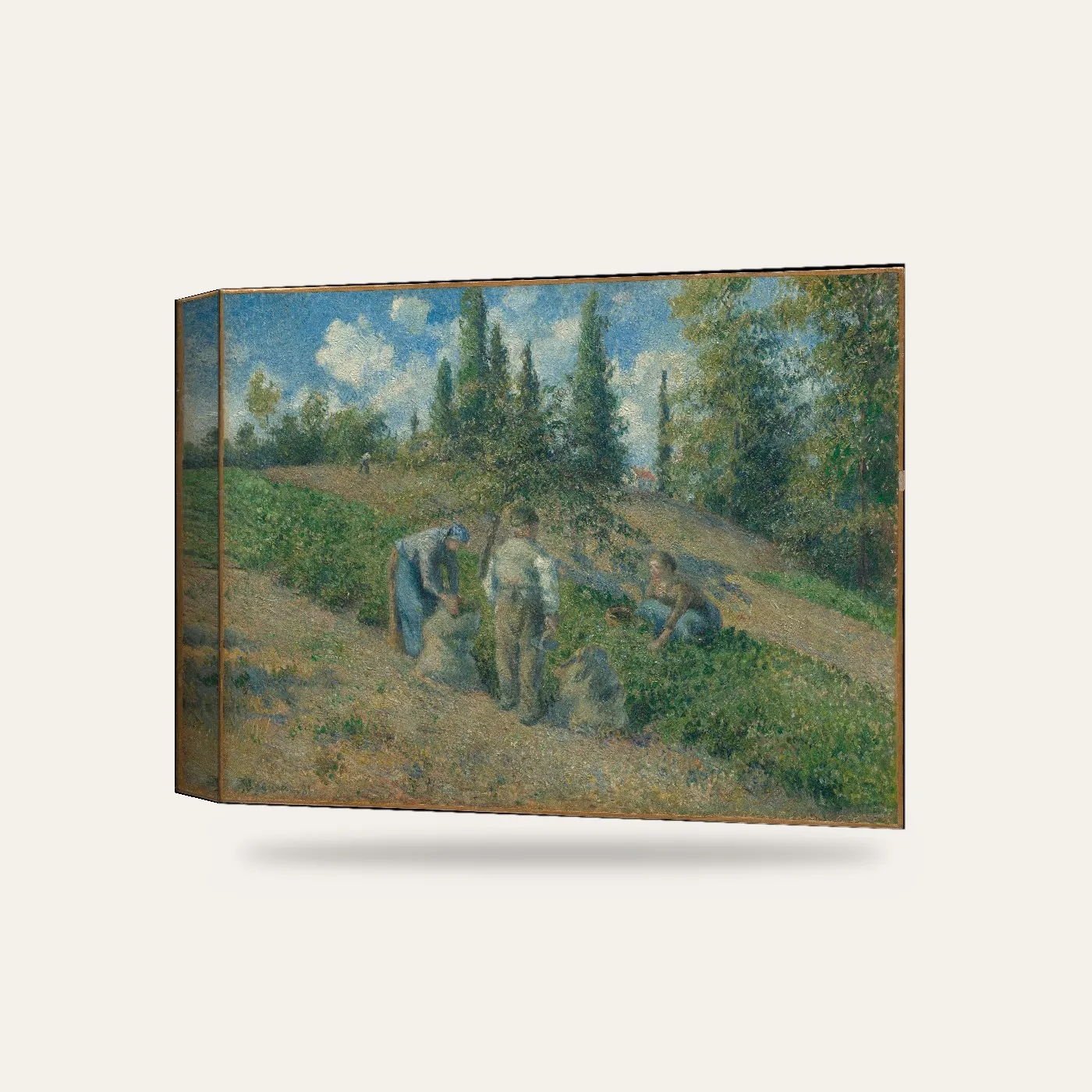 Pissarro Pontoise'da Hasat Kanvas Tablo — 3 boyutlu görünüm