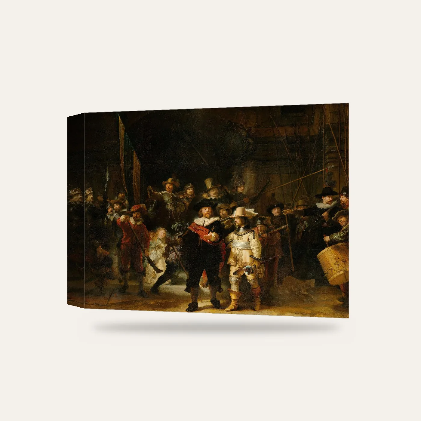 Rembrandt Gece Devriyesi Kanvas Tablo — 3 boyutlu görünüm