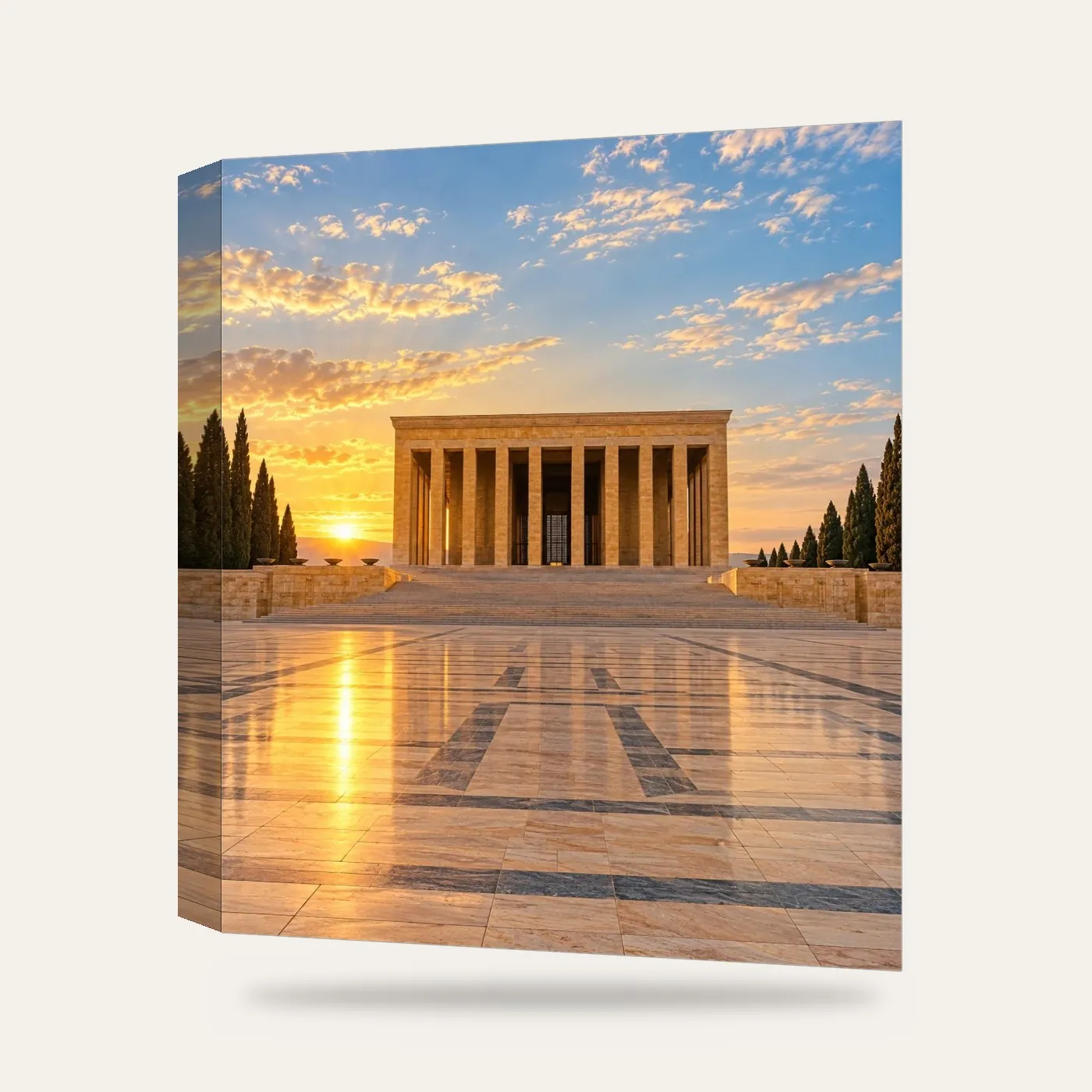 Şafakta Anıtkabir Kanvas Tablo — 3 boyutlu görünüm