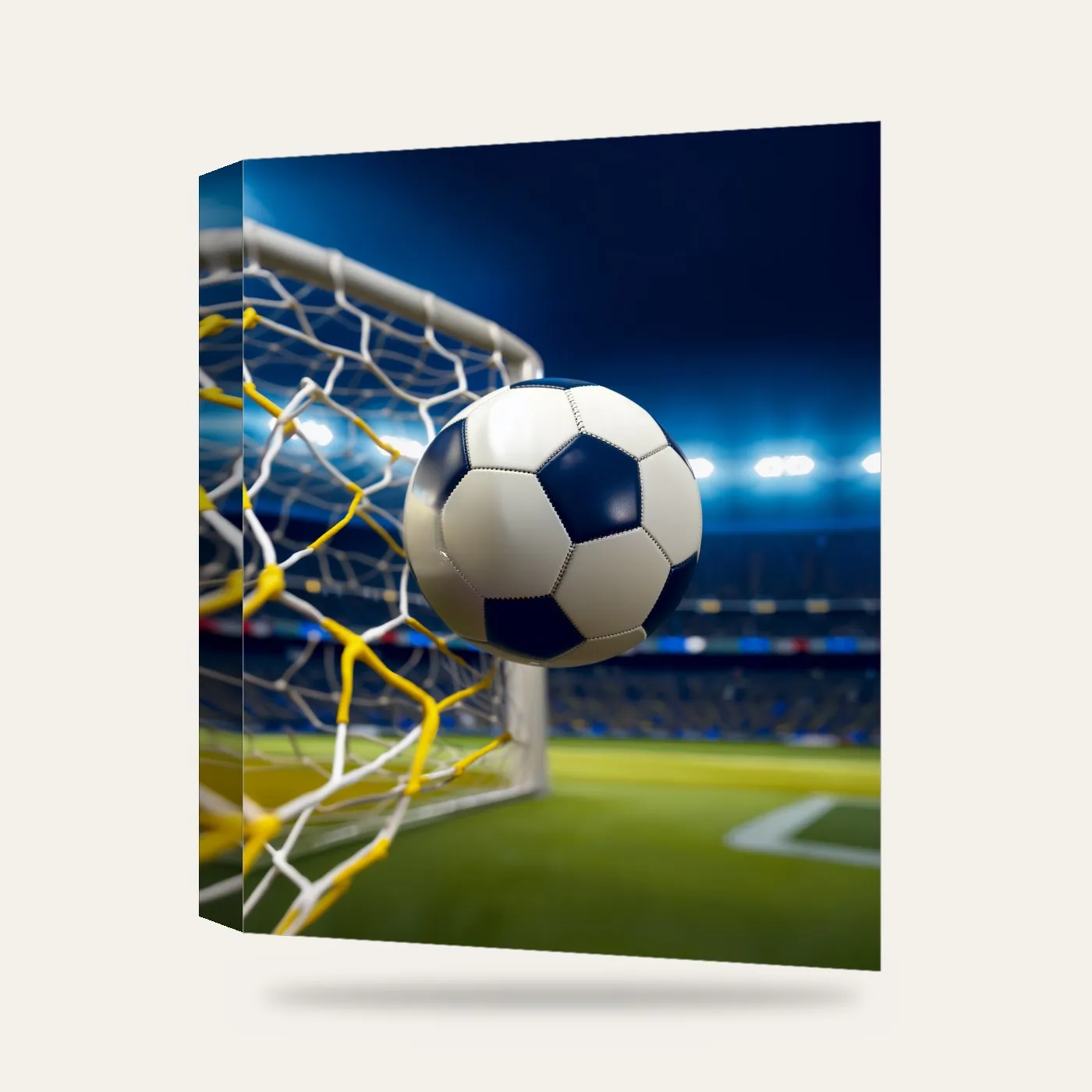 Sarı Lacivert Gol Anı Kanvas Tablo — 3 boyutlu görünüm