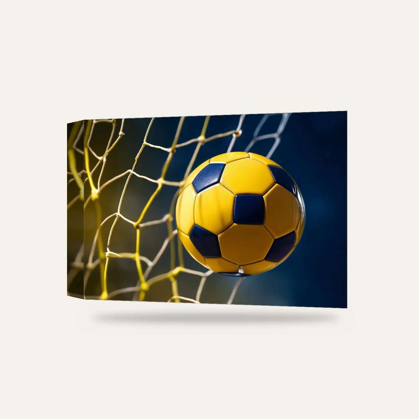 Sarı Lacivert Kale Ağları Kanvas Tablo — 3 boyutlu görünüm
