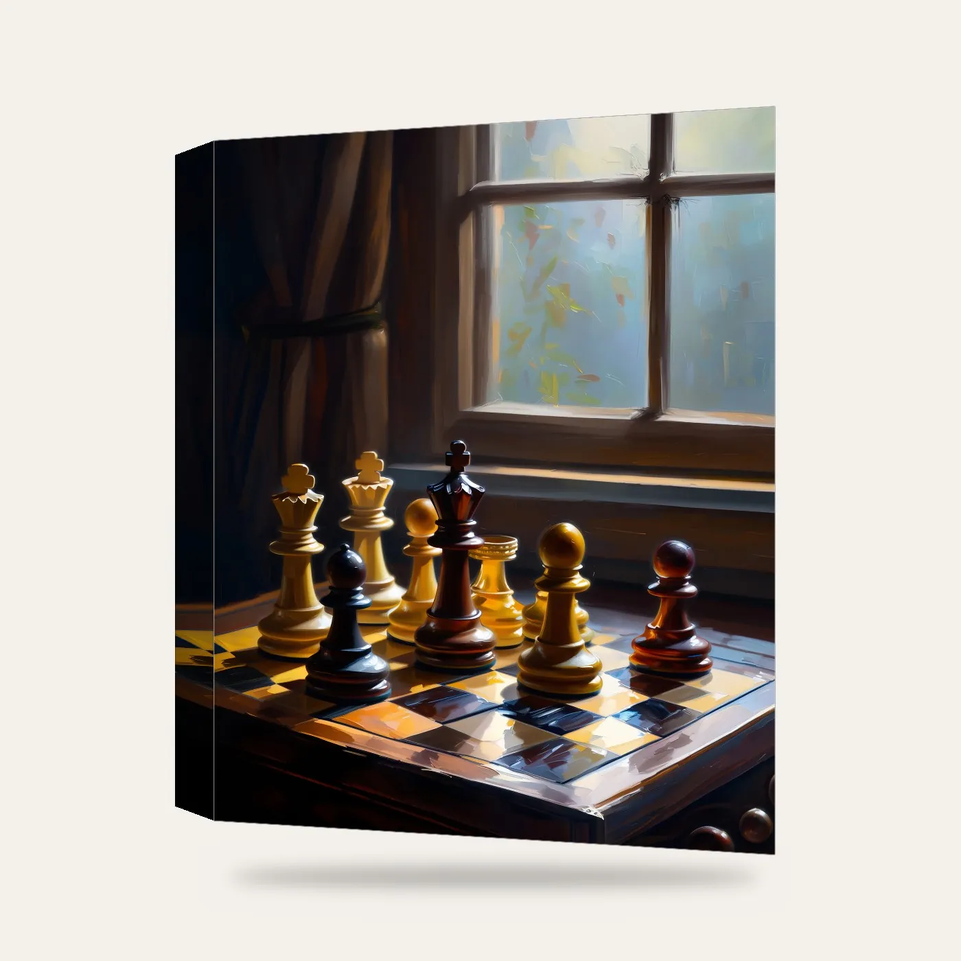 Satranç Kanvas Tablo — 3 boyutlu görünüm
