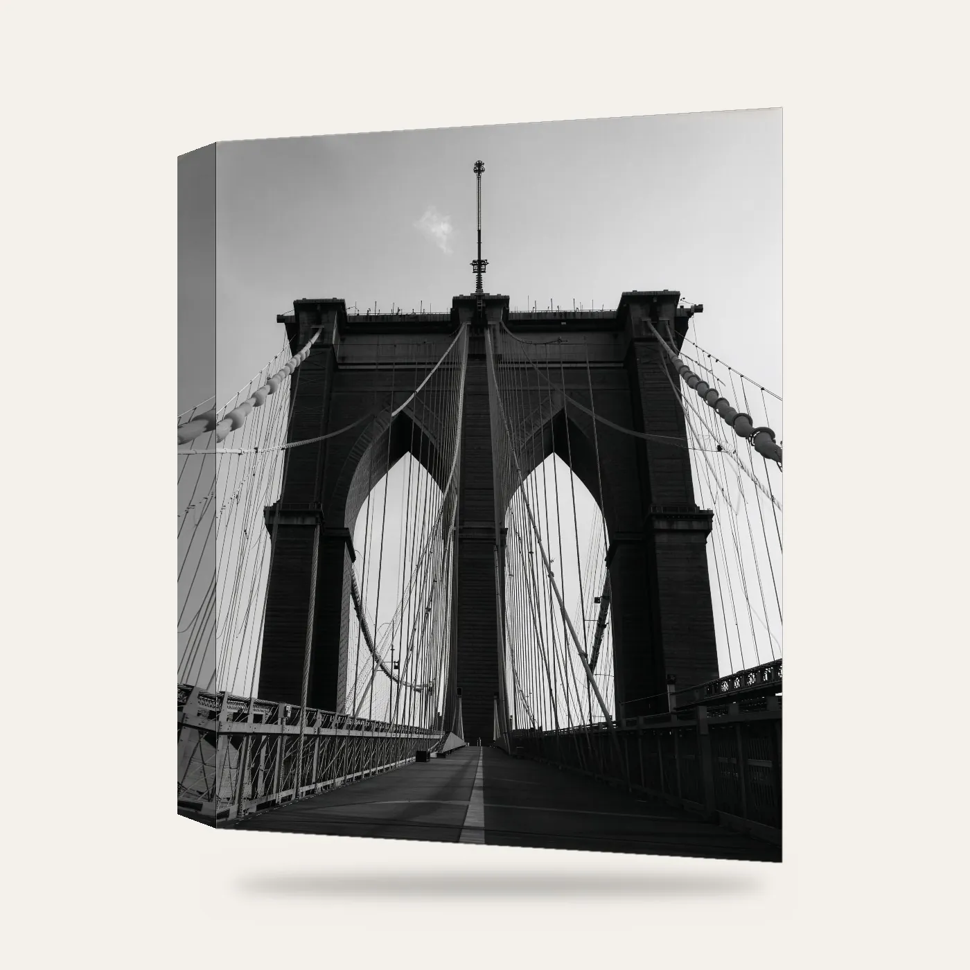 Siyah Beyaz Film New York Köprüsü Kanvas Tablo — 3 boyutlu görünüm