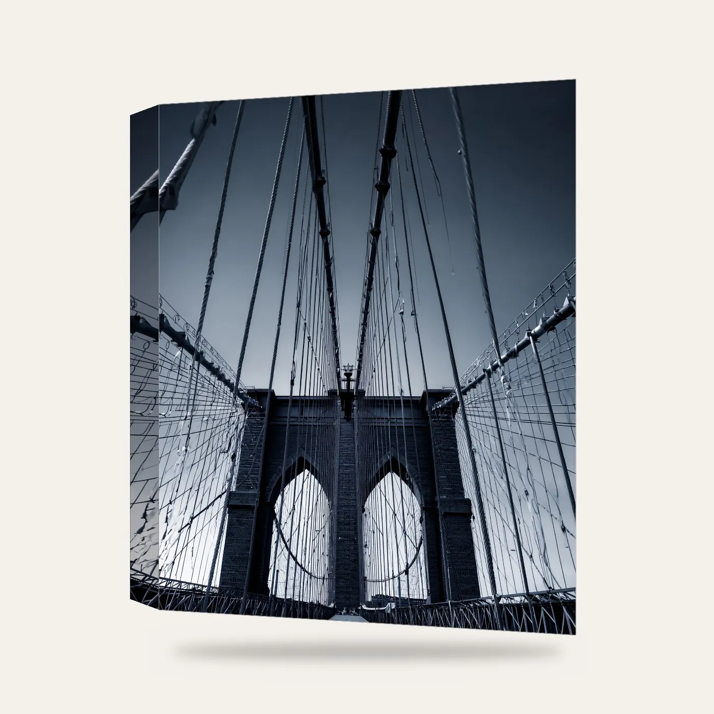 Siyah Beyaz New York Köprüsü Kanvas Tablo — 3 boyutlu görünüm