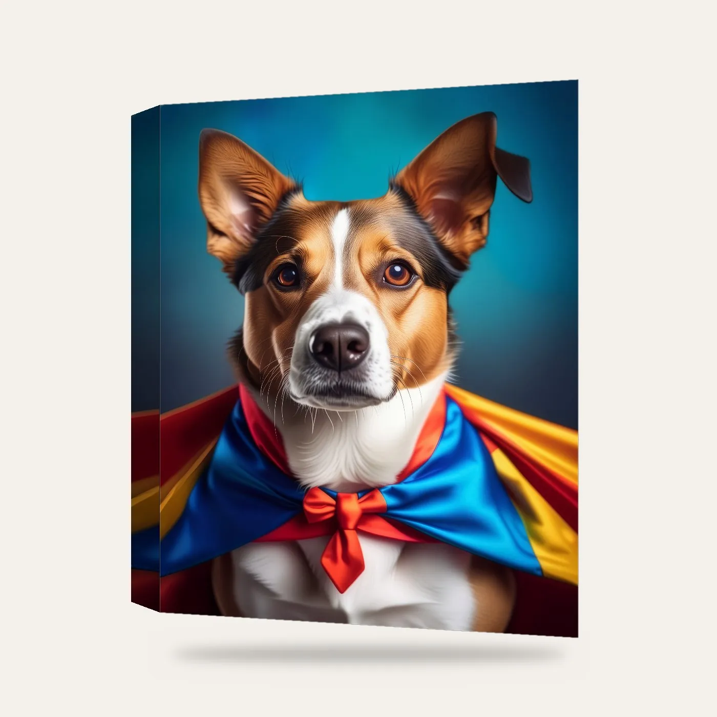 Süper Kahraman Köpek Kanvas Tablo — 3 boyutlu görünüm