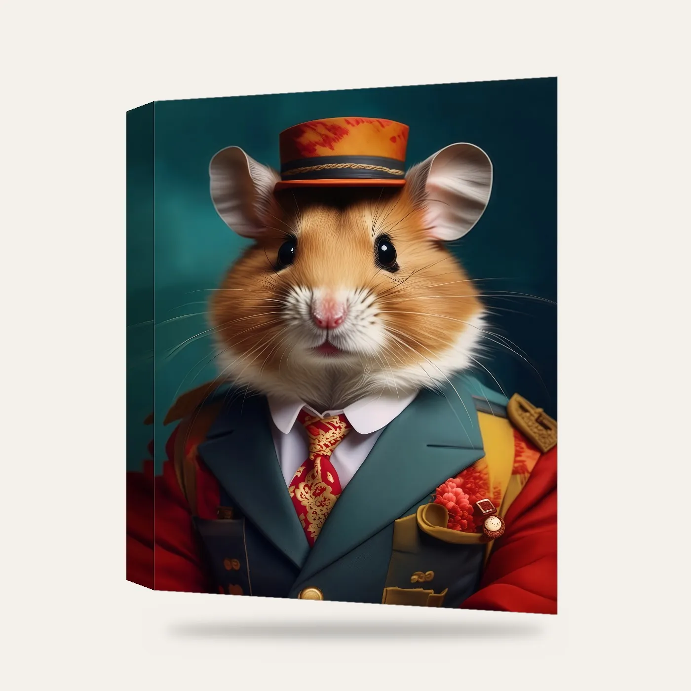 Takım Elbiseli Hamster Kanvas Tablo — 3 boyutlu görünüm