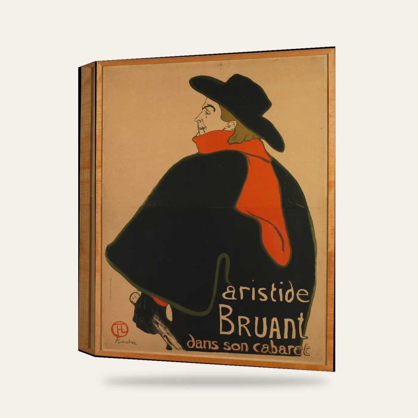 Toulouse-Lautrec Aristide Bruant Kabare Afişi Kanvas Tablo — 3 boyutlu görünüm