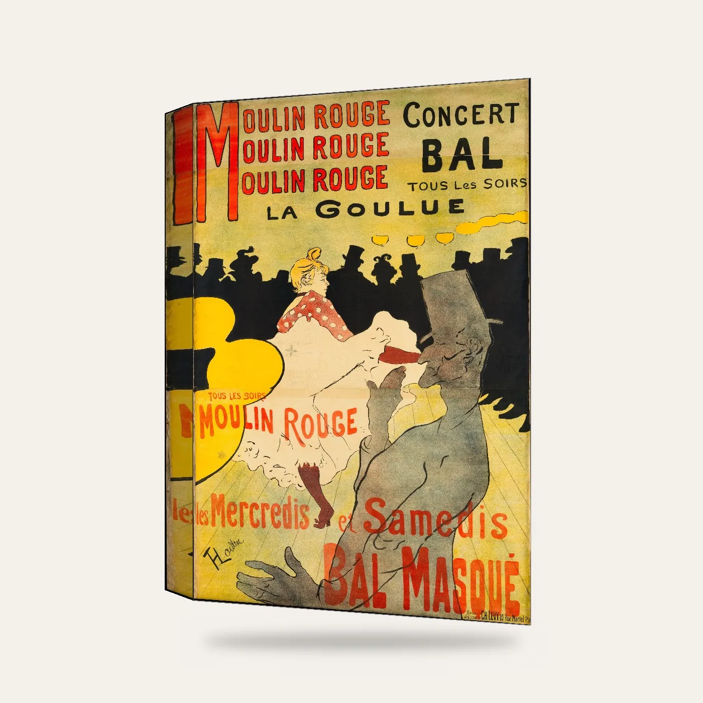 Toulouse-Lautrec Moulin Rouge La Goulue Afişi Kanvas Tablo — 3 boyutlu görünüm