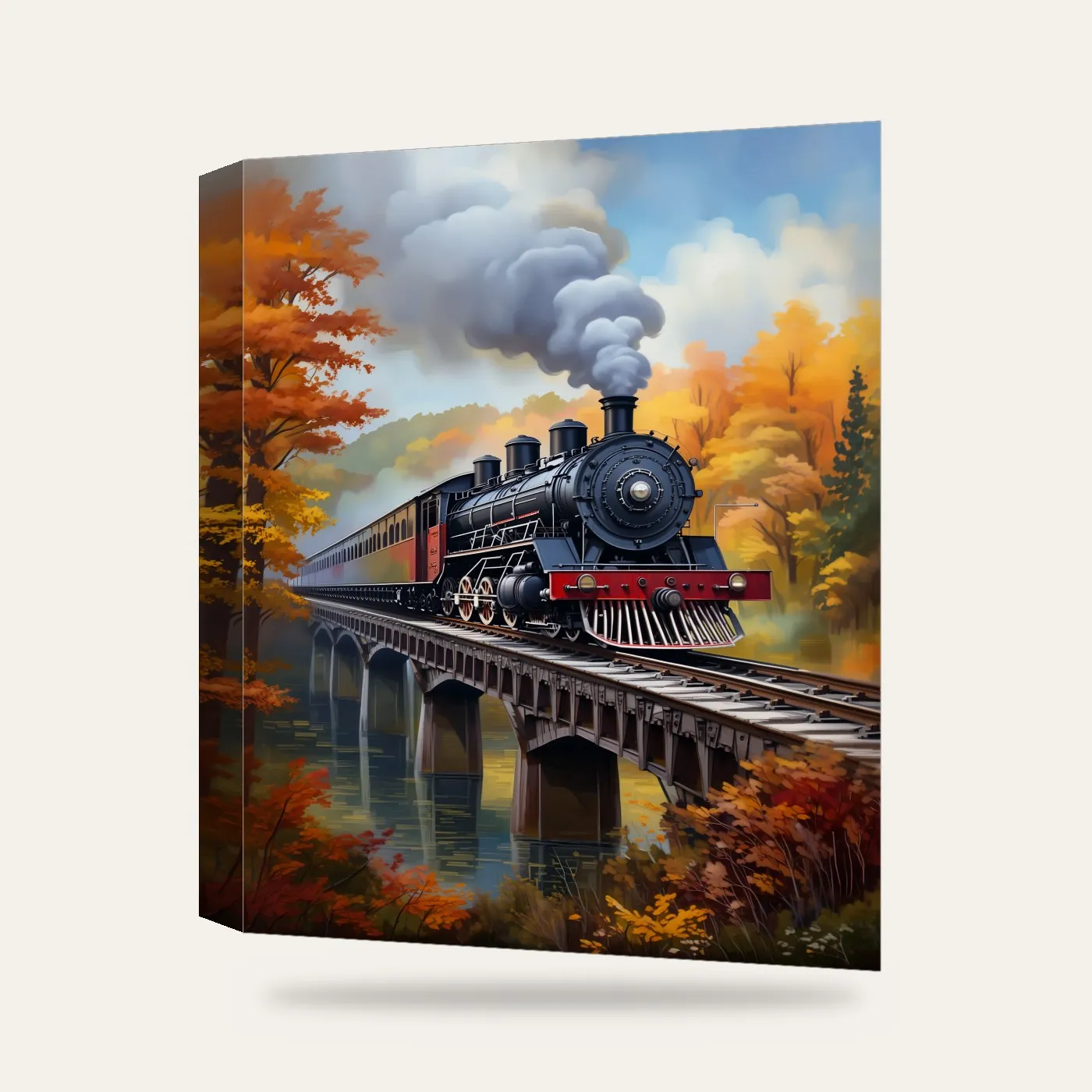 Tren Yolculuğu Kanvas Tablo — 3 boyutlu görünüm