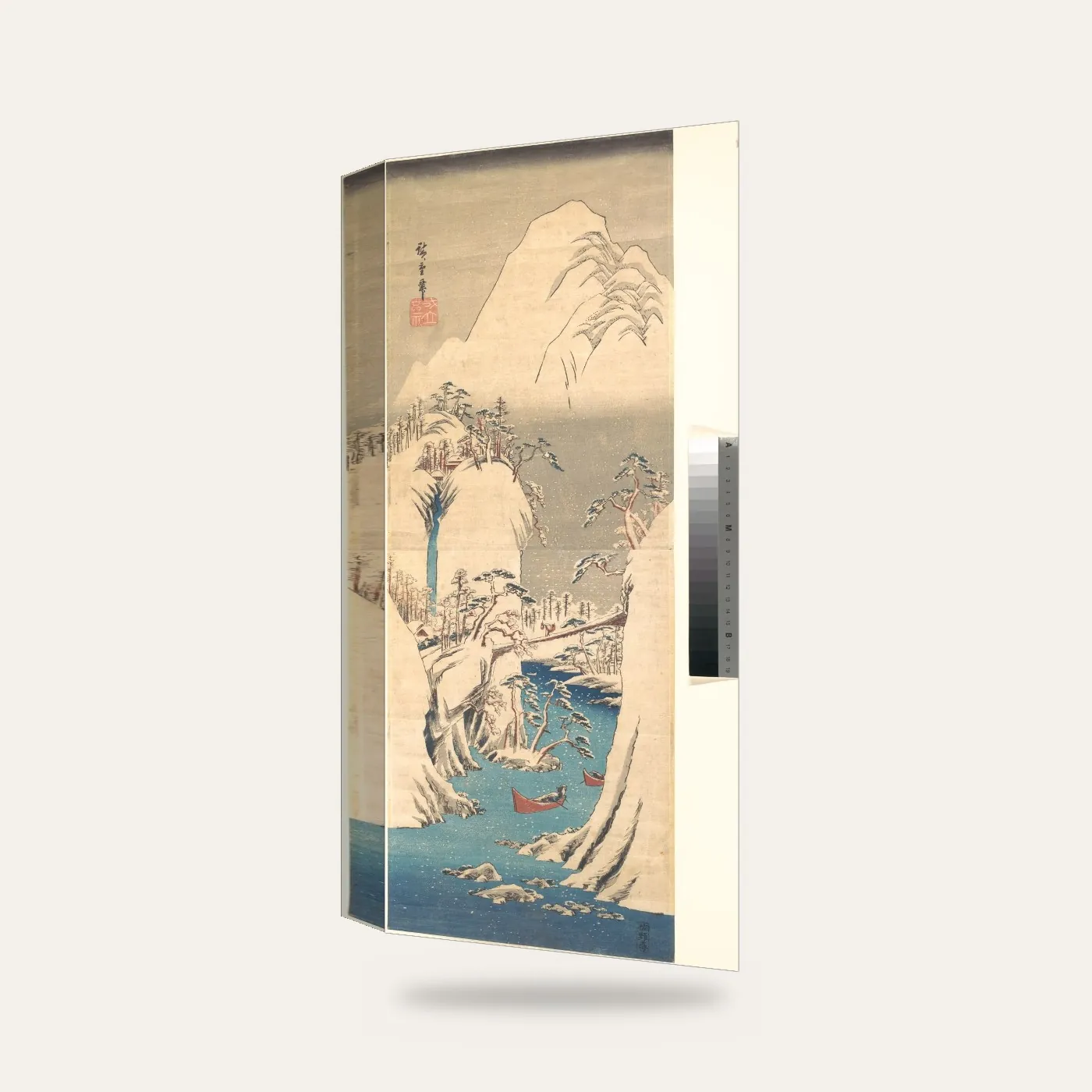 Utagawa Hiroshige Karlı Nehir Vadisi Kanvas Tablo — 3 boyutlu görünüm