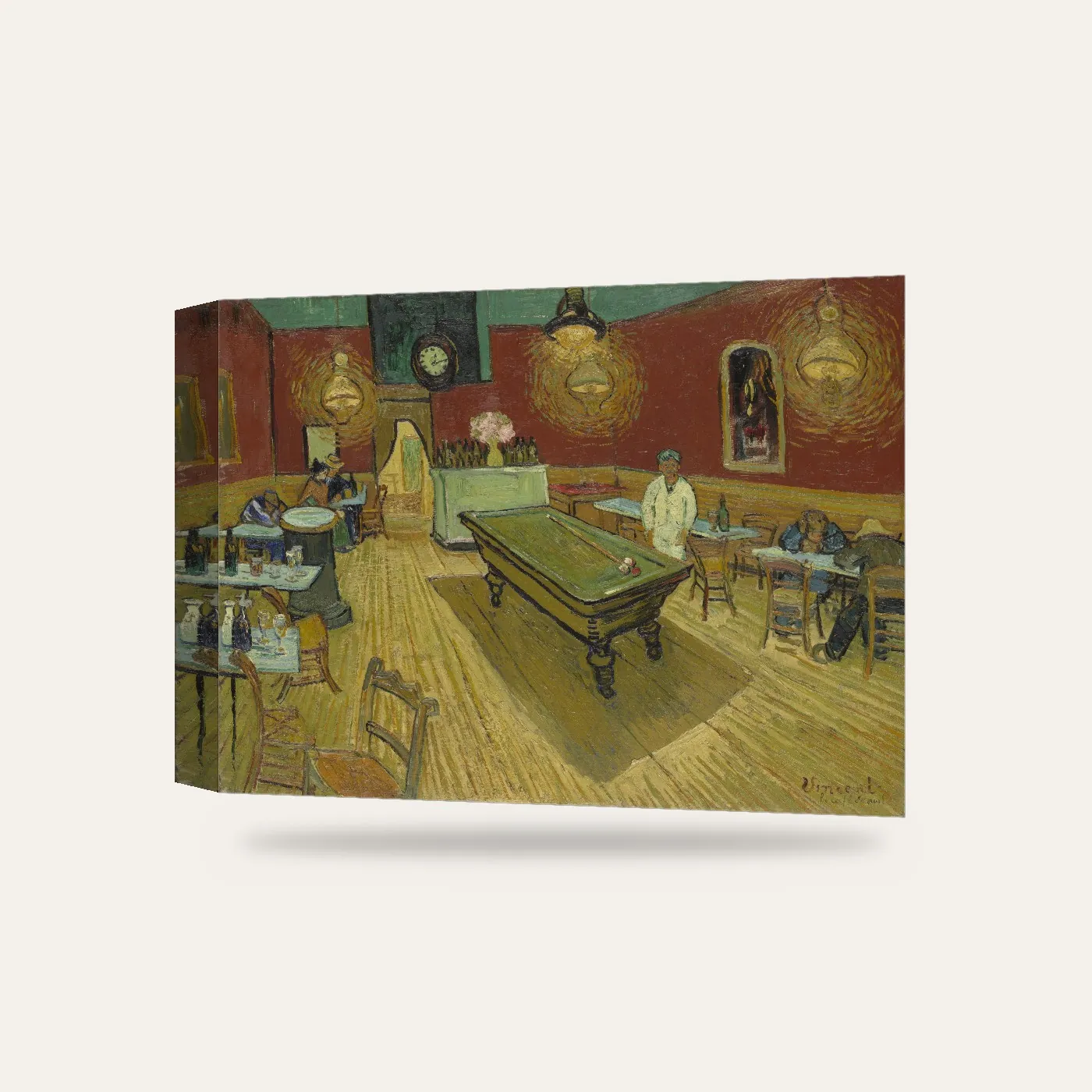 Van Gogh Gece Kafesi Kanvas Tablo — 3 boyutlu görünüm