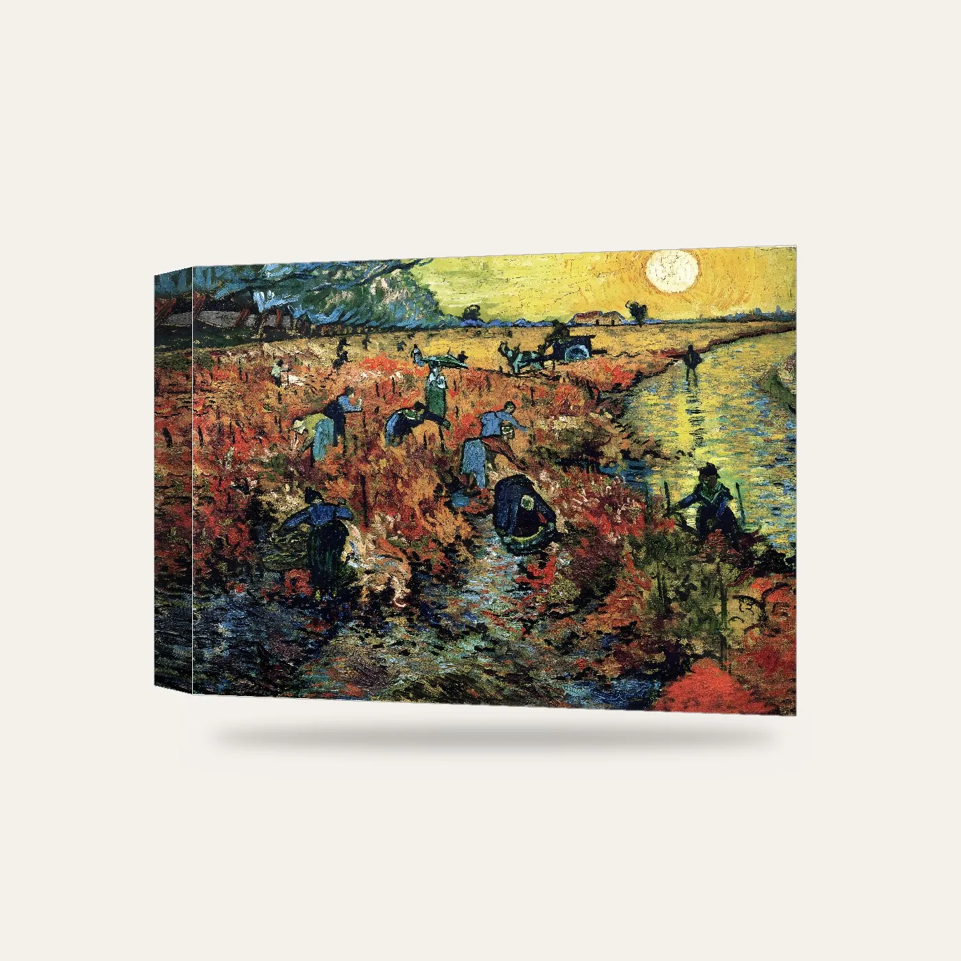 Van Gogh Kırmızı Bağ Kanvas Tablo — 3 boyutlu görünüm