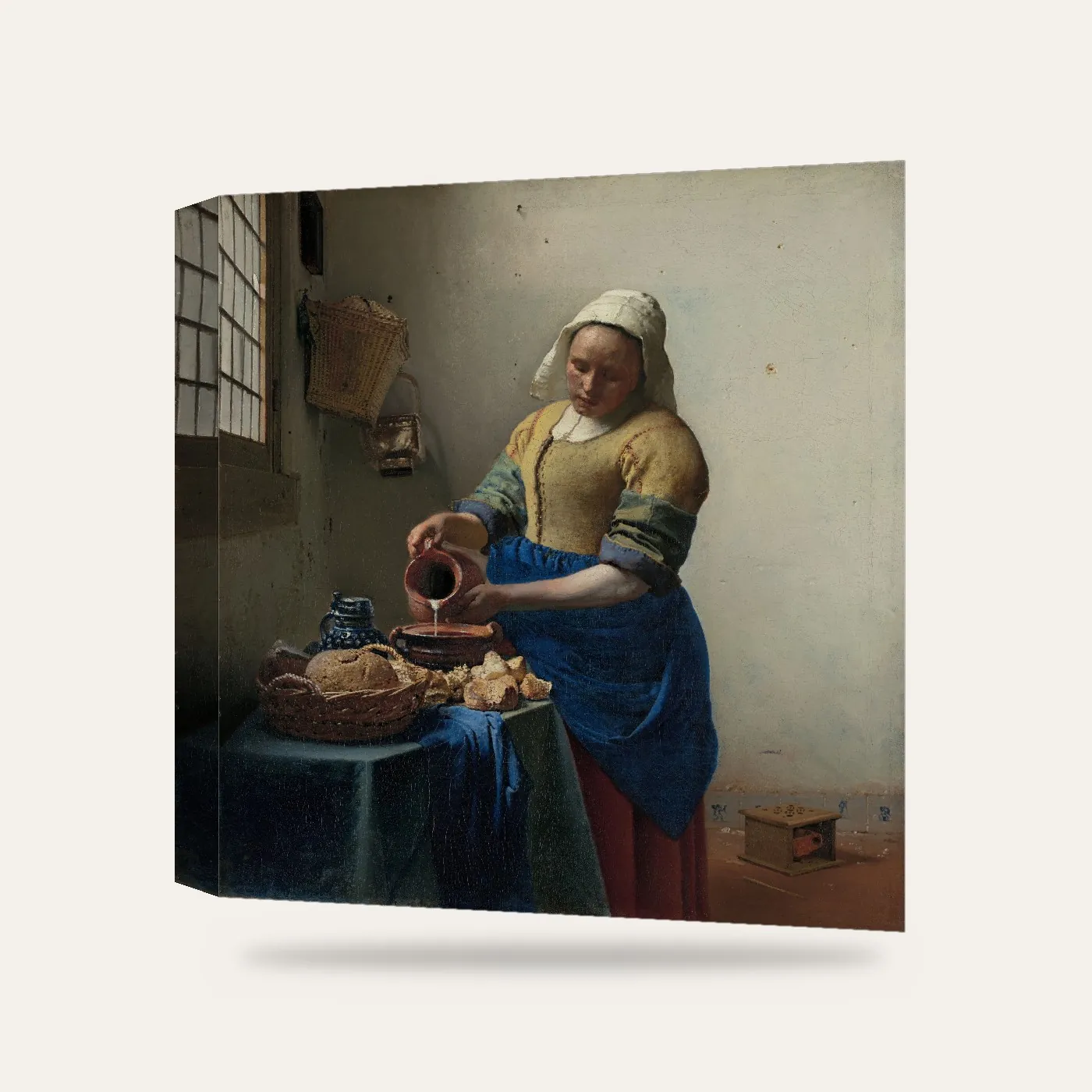 Vermeer Sütçü Kız Kanvas Tablo — 3 boyutlu görünüm