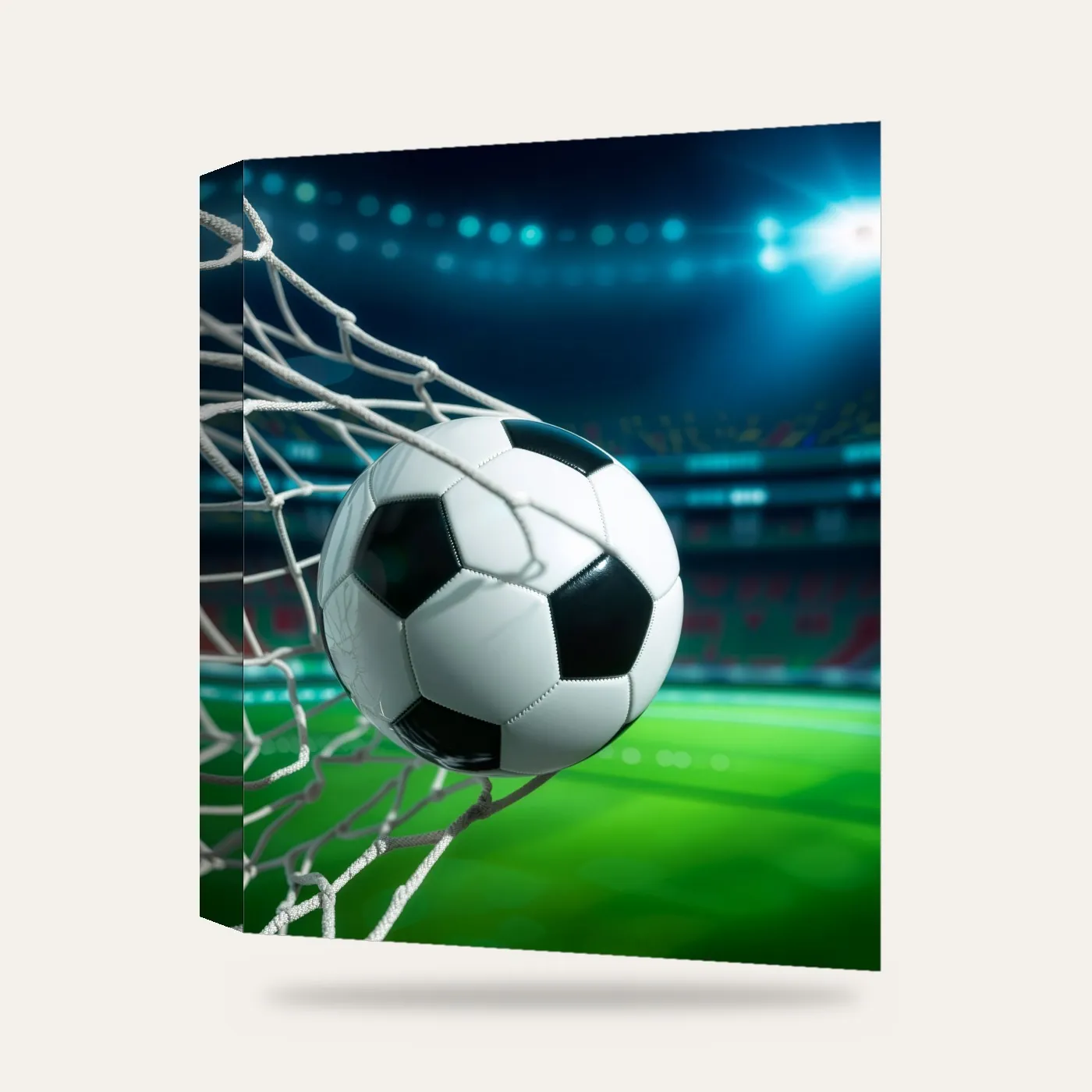 Yeşil Beyaz Gol Anı Kanvas Tablo — 3 boyutlu görünüm