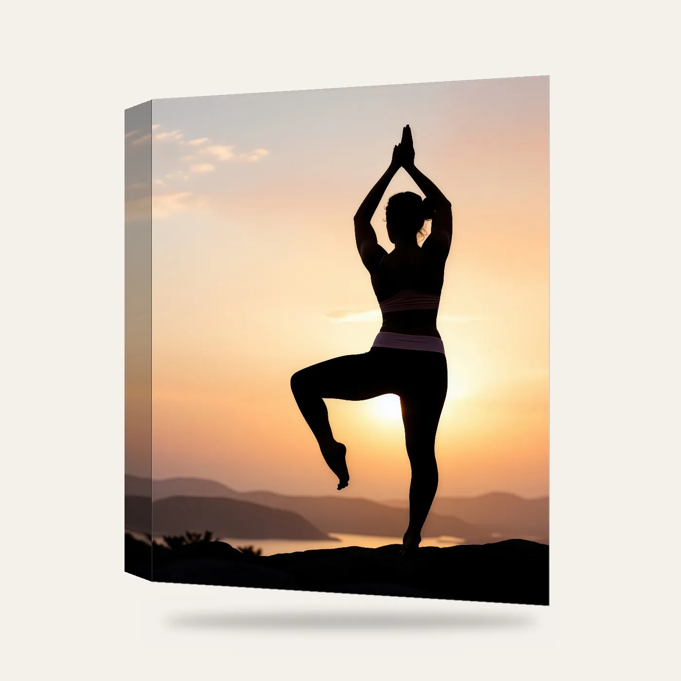 Yoga ve Denge Kanvas Tablo — 3 boyutlu görünüm