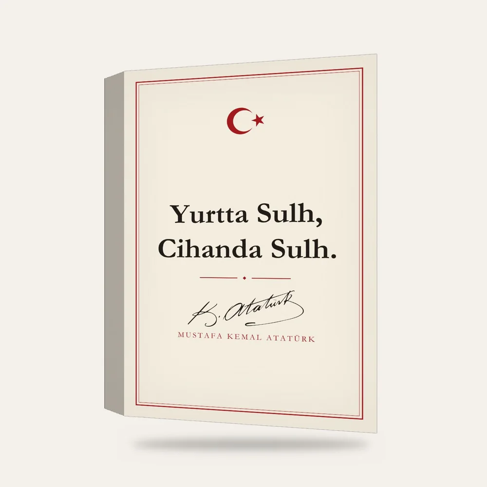 Yurtta Sulh Cihanda Sulh Atatürk Sözü Kanvas Tablo — 3 boyutlu görünüm